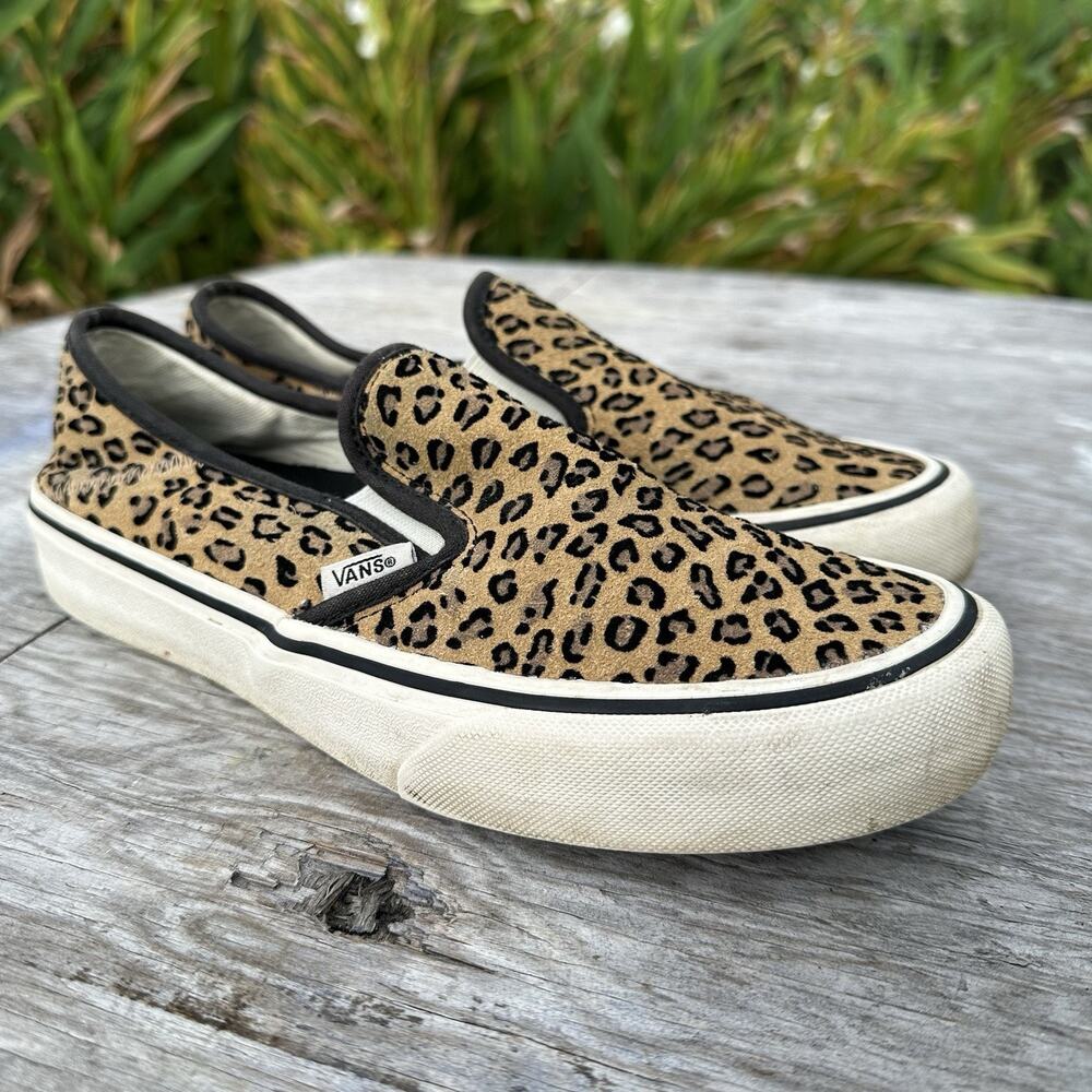 Vans Cheetah Print Velvet Velour Slip Ons Women’s 8.5 / Men’s 7 - 910